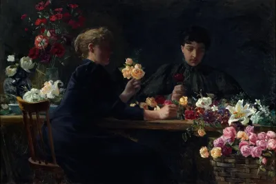 Ladies At A Flower Table