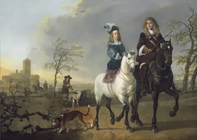 Lady And Gentleman On Horseback