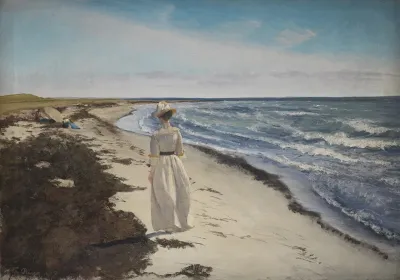 Lady At Karrebaeksminde Beach Zealand