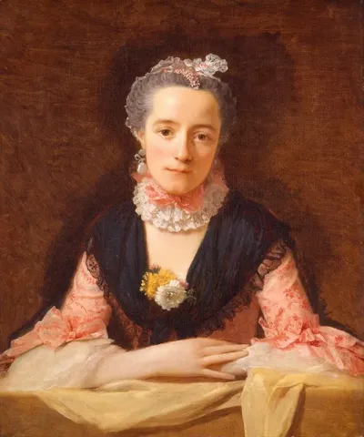 Lady In A Pink Silk Dress