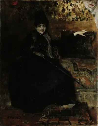 Lady In Black Seated Therese Noire