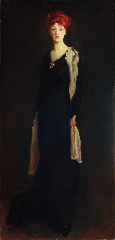 Lady In Black With Spanish Scarf O In Black With A Scarf