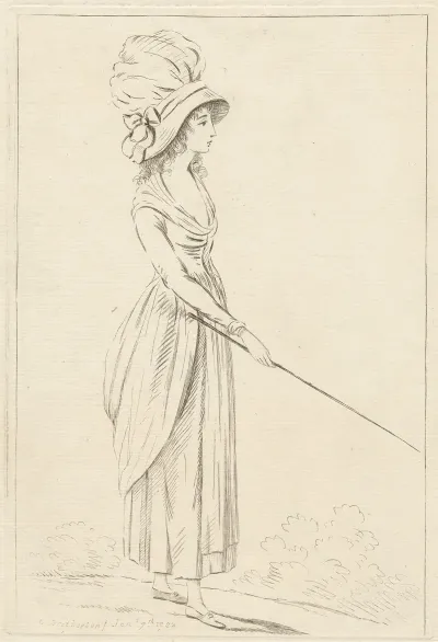 Lady Pointing With A Stick