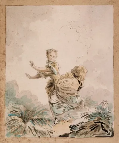 Lady Running In A Field