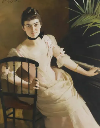 Lady Seated At A Piano