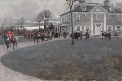 Lady Washingtons Arrival At Headquarters Cambridge 1775