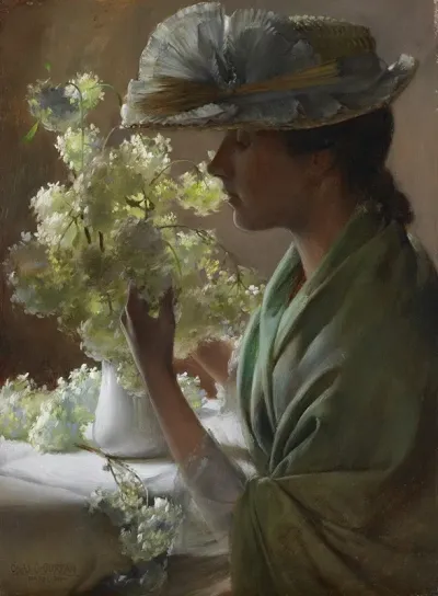 Lady With A Bouquet Snowballs