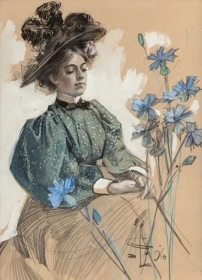 Lady With Flowers