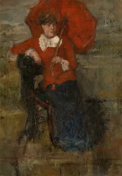 Lady With Red Parasol