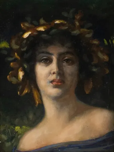 Lady With Wreath Of Oak Leaves