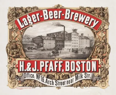 Lager Beer Brewery H J Pfaff Boston