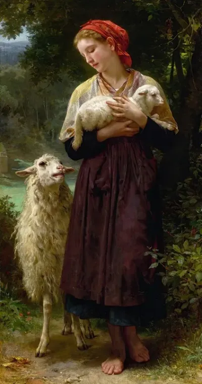 Lagneau Nouveau Ne The Newborn Lamb