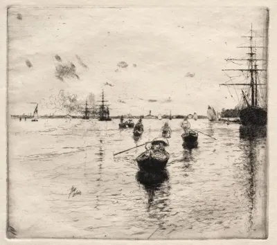 Lagoon With Steamers And Gondolas