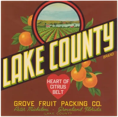 Lake County Brand Citrus Label