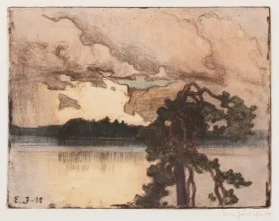 Lake Landscape At Sunset