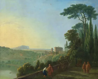 Lake Nemi And Genzano From The Terrace Of The Capuchin Monastery