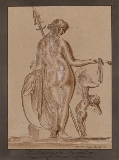 Lamour Presente A Venus Les Armes Denee Dessine Dapres Une Pierre De Cornaline