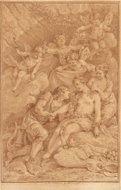 Lamour Va Blesser Charite Qui Regarde Venus Et Peristere Rassure Les Niceennes Qui Vont Ceder Aux Bergers Conduits Par Lamour
