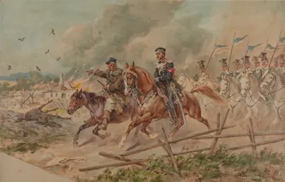 Lancers From The 2nd Regiment In 1831 During Scouting With A Guide