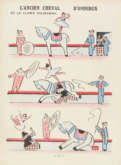 Lancien Cheval Et Le Clown Policemnan Domnibus