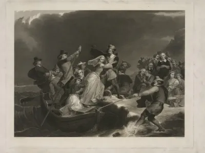 Landing Of The Pilgrims On Plymouth Rock 1620
