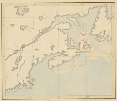 Landkaart Van Nova Scotia En De St Laurens Baai