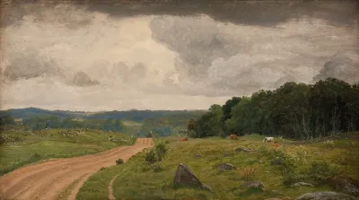 Landscape At Kongens Moller Sealand Afternoon Light