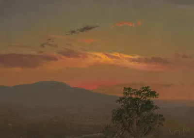 Landscape At Sunset Hudson N Y