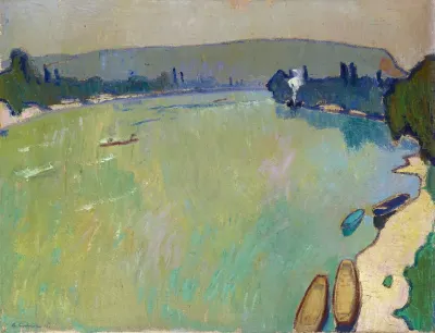 Landscape At The Rhine View From The Bridge