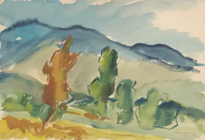 Landscape Below The Mountains