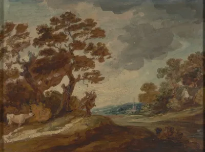 Landscape Cow In Left Foreground
