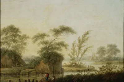 Landscape Fishermen At The Rivulet