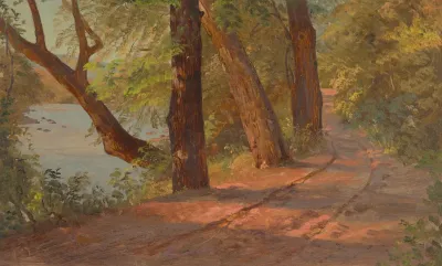 Landscape From North American Road By A Lake