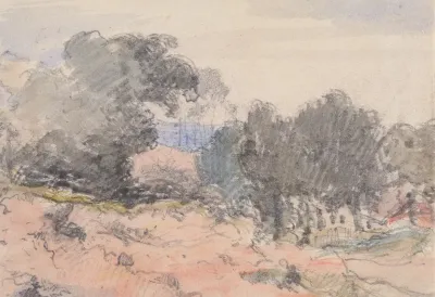 Landscape House And Trees