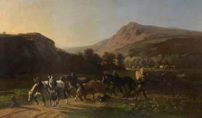 Landscape In The Ardennes With Figures And Animals