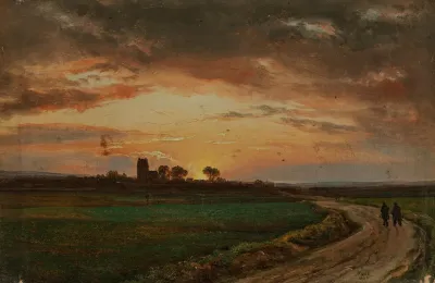 Landscape Near Lippe At Sunset
