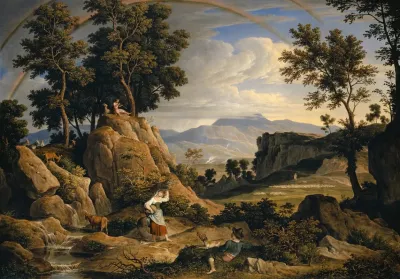 Landscape Near Olevano With Rainbow