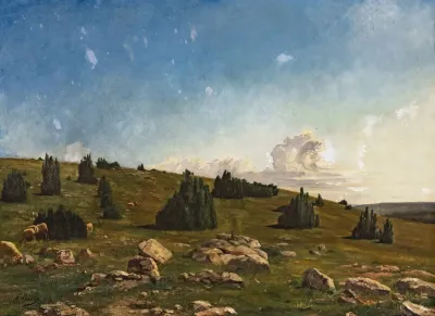 Landscape Of The Causses Preparatory Study For Dieu Les Garde