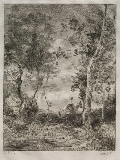 Landscape Or The White Horse After Corot