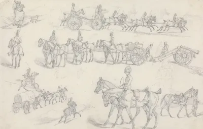 Landscape Scenery No 18 Scenes Of Horse Drawn Artillery Etc