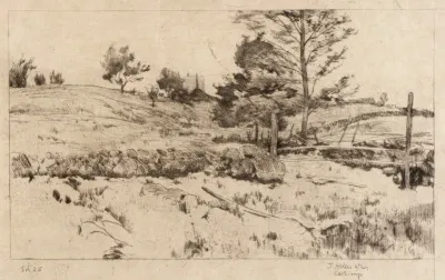 Landscape Sketch Of Fields