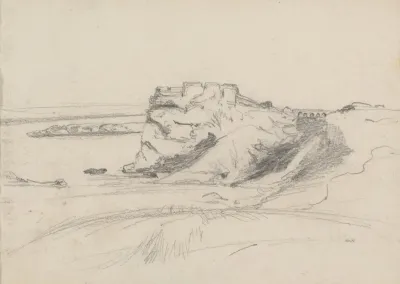 Landscape Study With Cliff