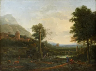 Landscape With A Column And Figures