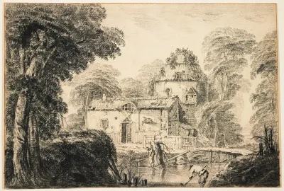 Landscape With A Cottage And Peasants
