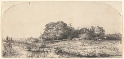 Landscape With A Hay Barn And A Flock Of Sheep