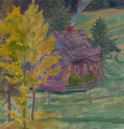 Landscape With A House Among Trees