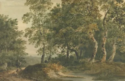 Landscape With A Man Driving Sheep
