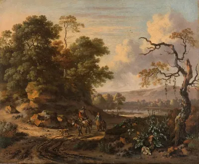 Landscape With A Man Riding A Donkey
