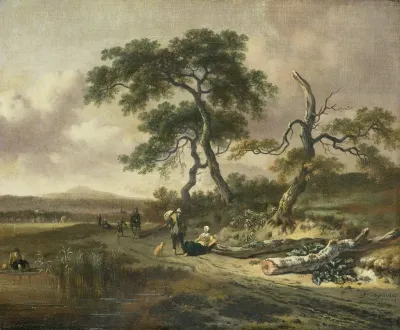 Landscape With A Peddler And Woman Resting
