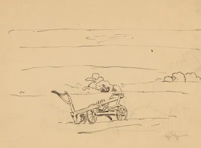 Landscape With A Plough Standing In The Field